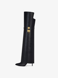 SHARK LOCK STILETTO HIGH BOOTS