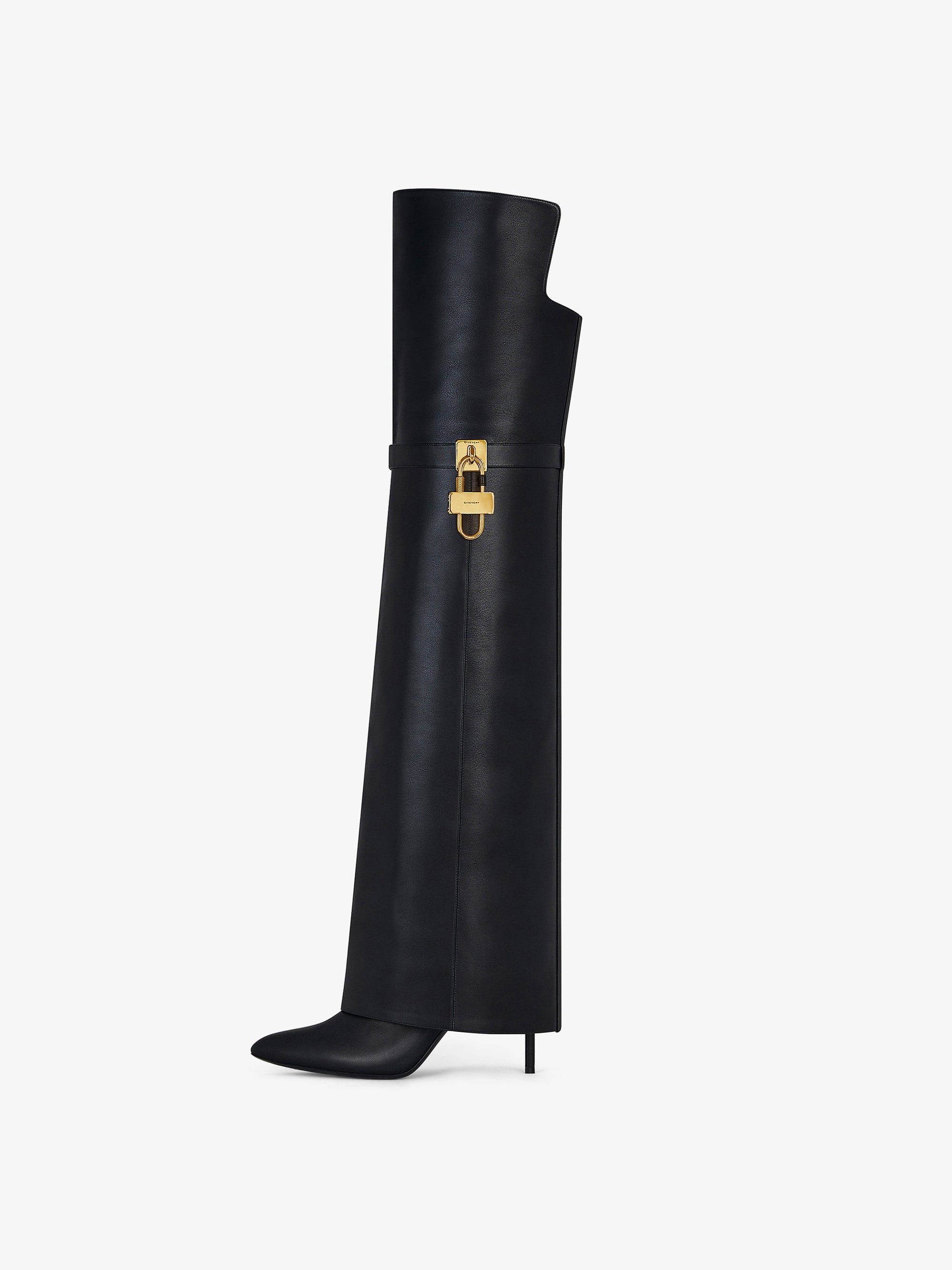 SHARK LOCK STILETTO HIGH BOOTS