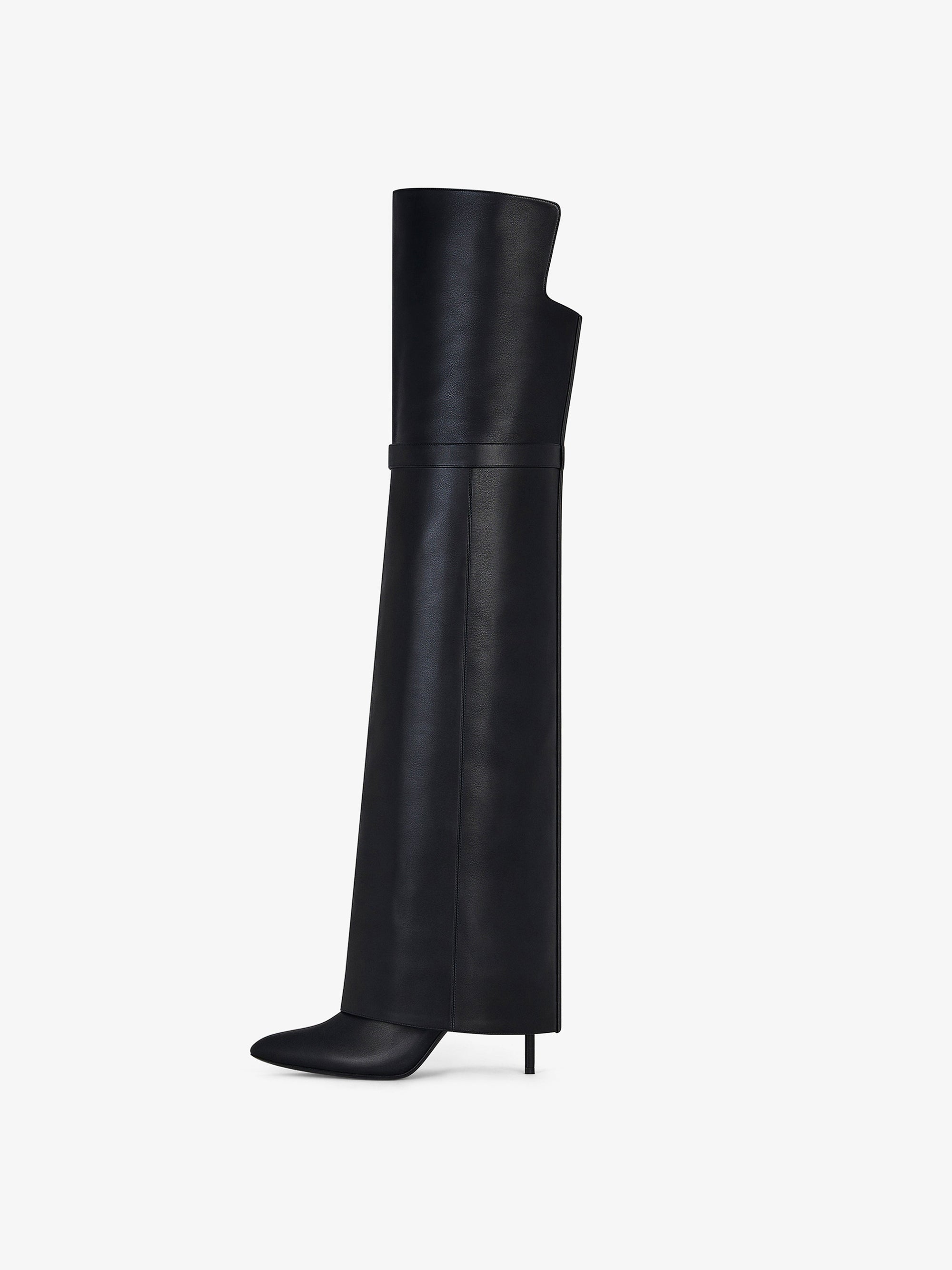 SHARK LOCK STILETTO HIGH BOOTS