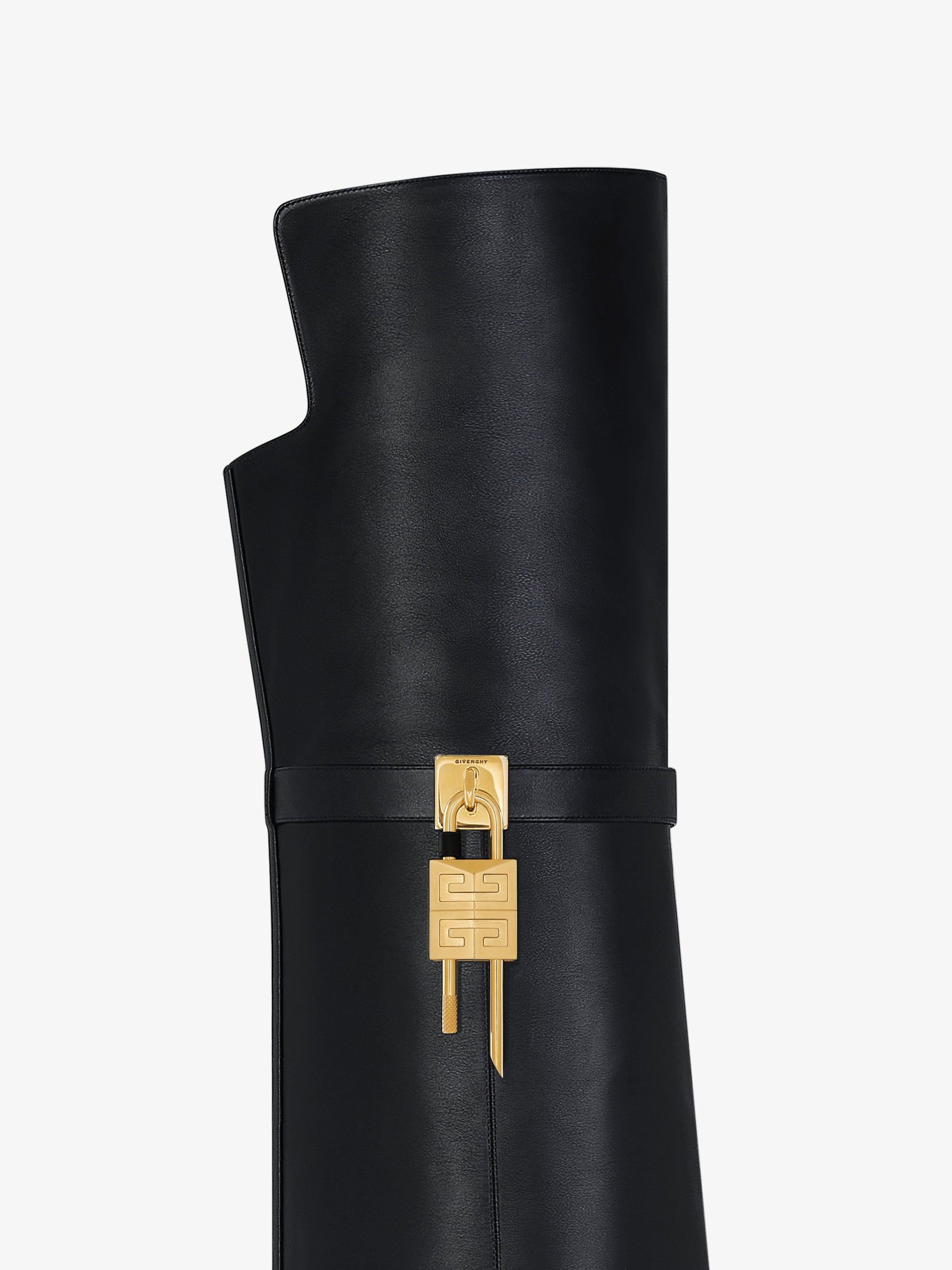 SHARK LOCK STILETTO HIGH BOOTS