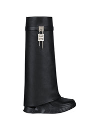 Shark Lock Biker 85 boots in grained leather – Black