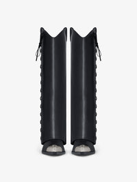 CALF LEATHER/SILVERY METAL TOE