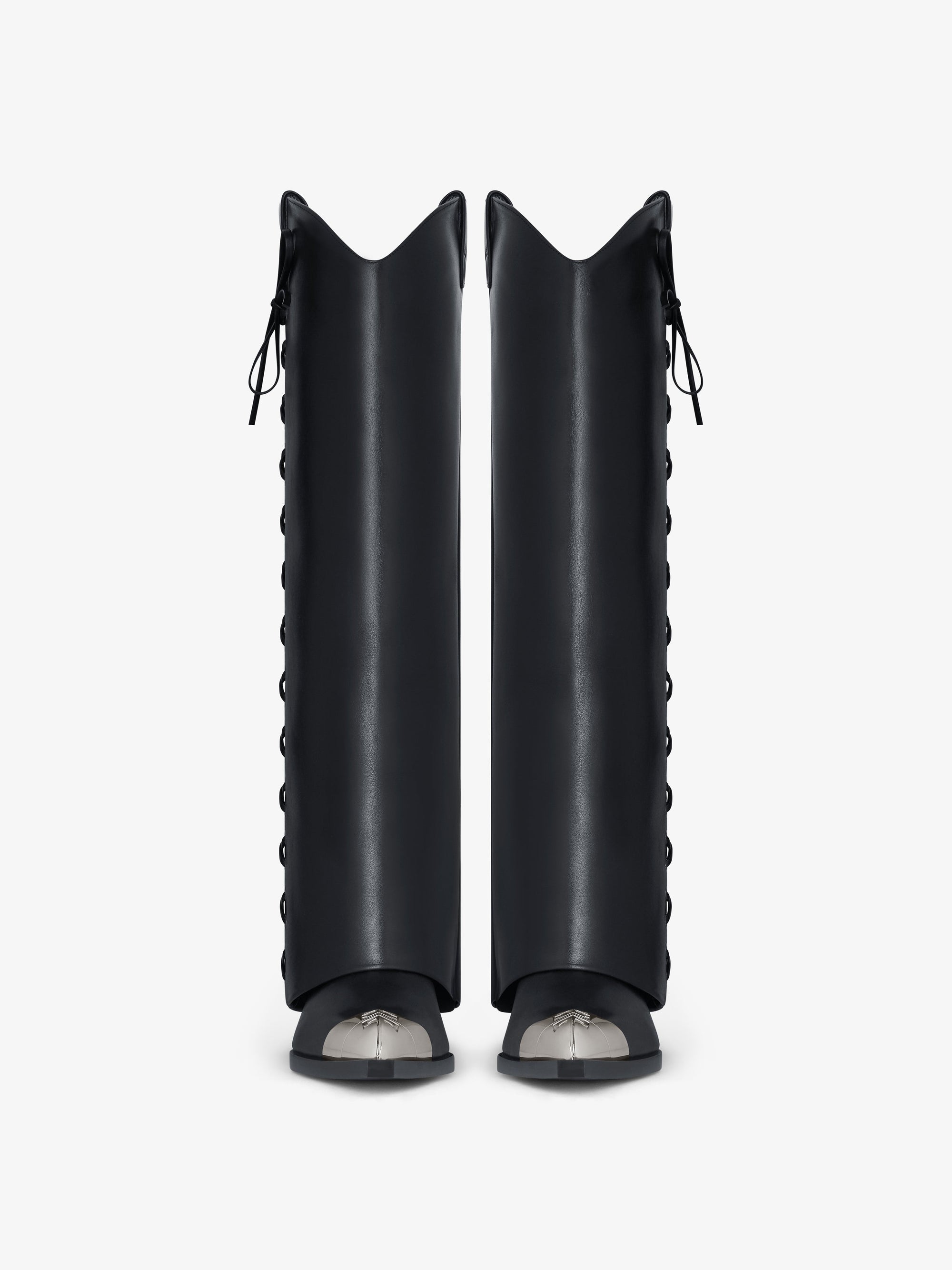 CALF LEATHER/SILVERY METAL TOE