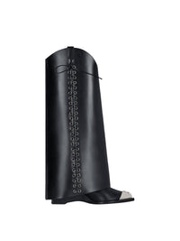 Bottes Shark Lock Cowboy 60 en cuir effet corset - Black