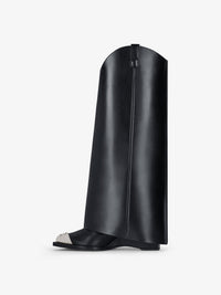 CALF LEATHER/SILVERY METAL TOE
