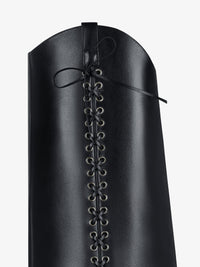 CALF LEATHER/SILVERY METAL TOE