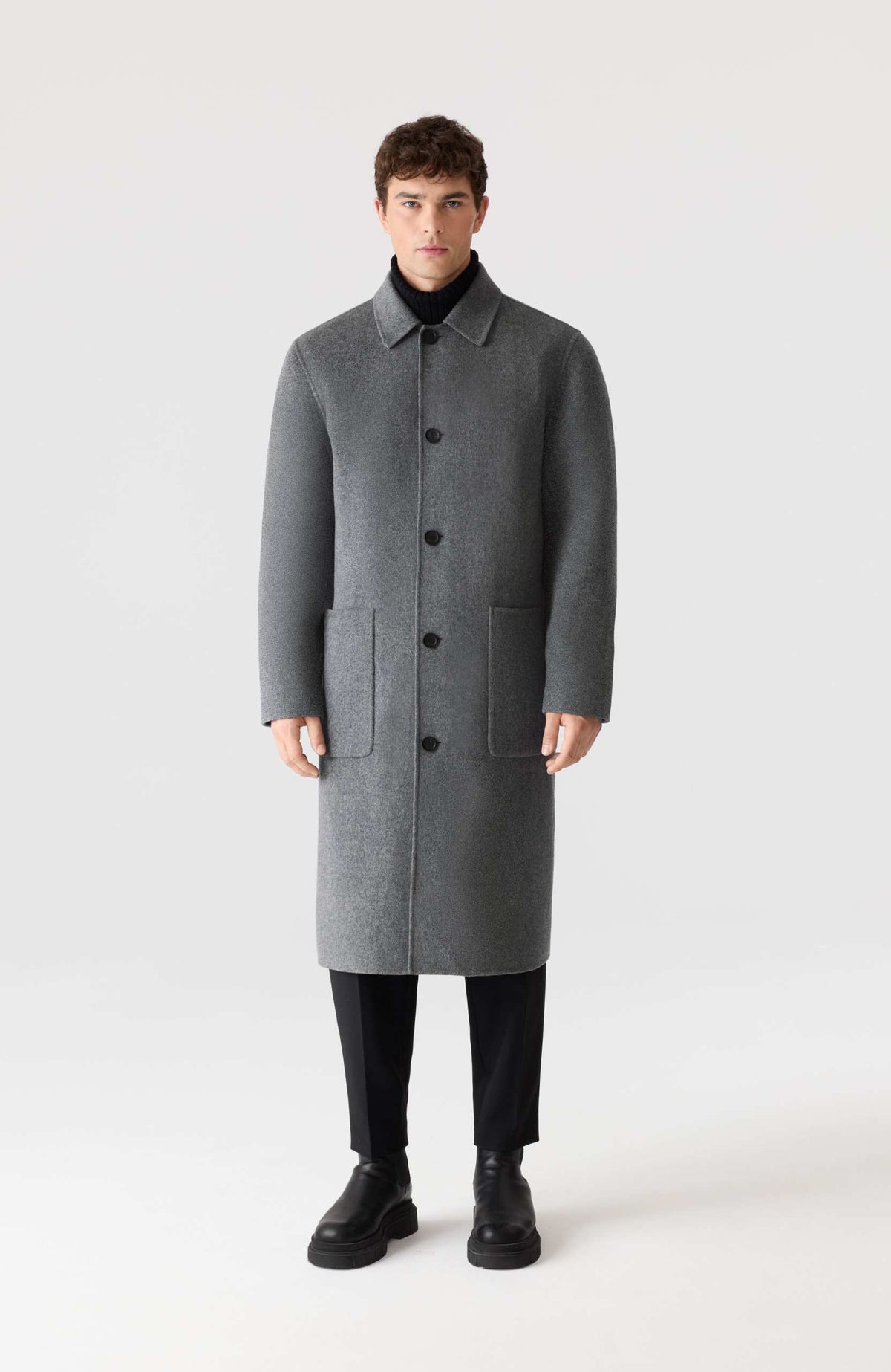 Carbon Mix Men's Wool Coat
