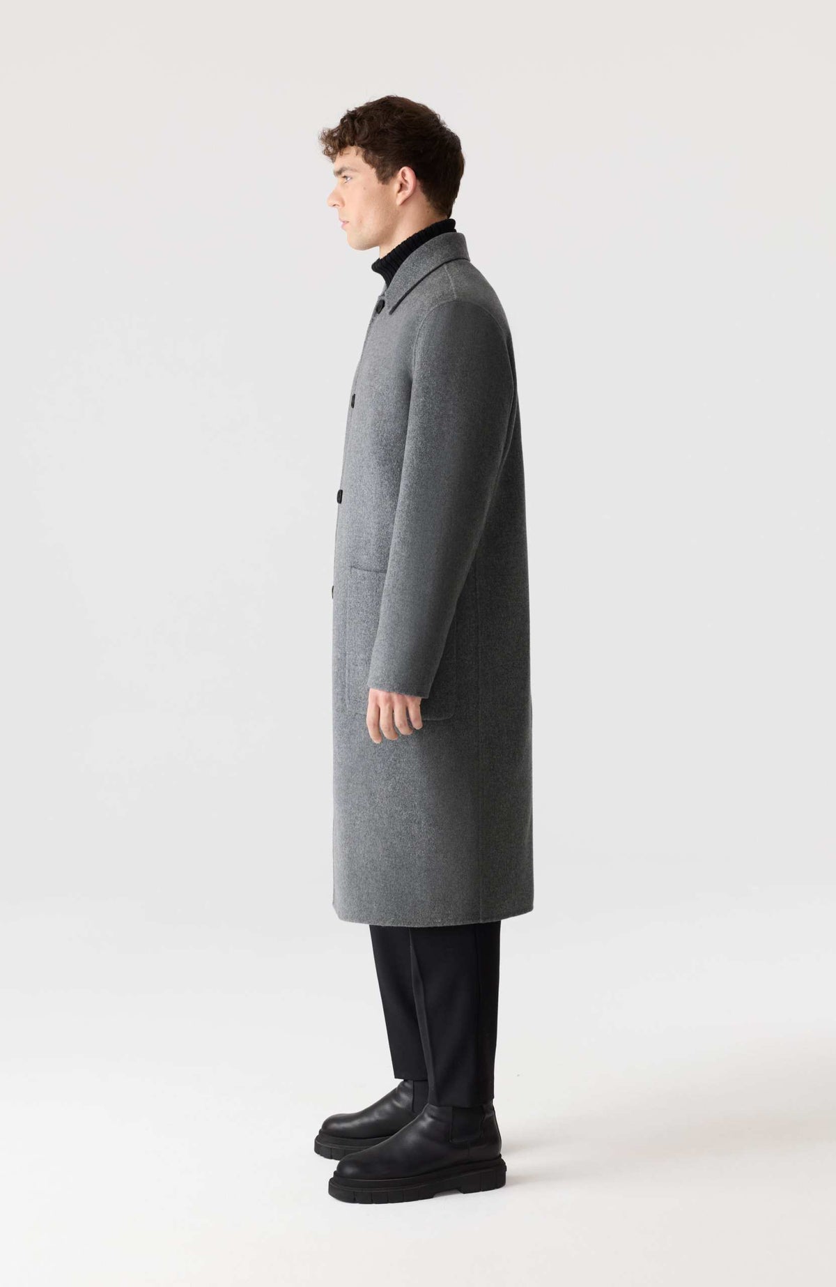 Carbon Mix Men's Wool Coat