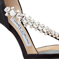 Bee pointed-toe 100 pumps in suede and mesh - Black & Crystal
