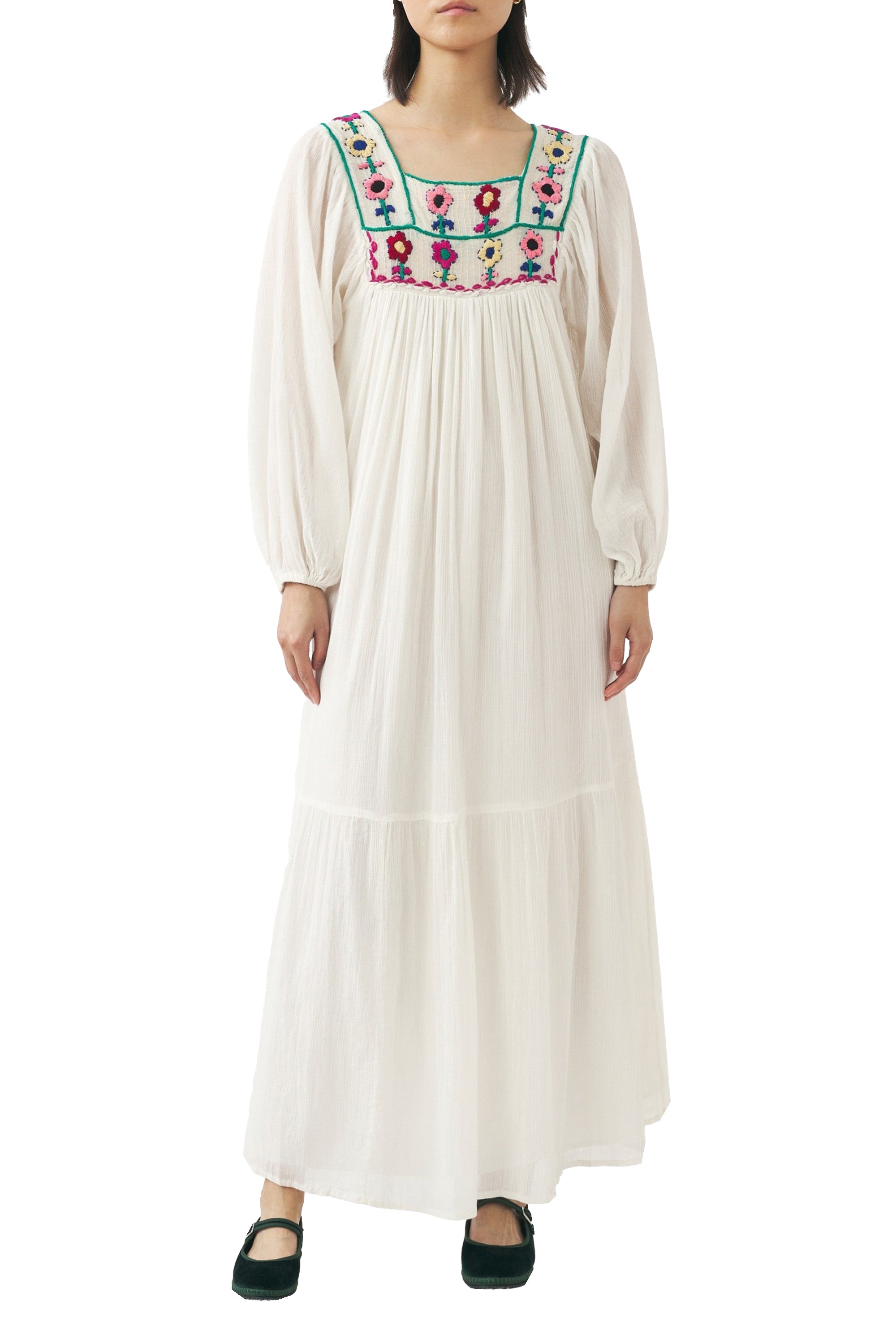 Robe longue crochetée Belinda - Cream