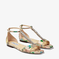 Sandales plates Bella en cuir - Sunrise Mi& Crystal