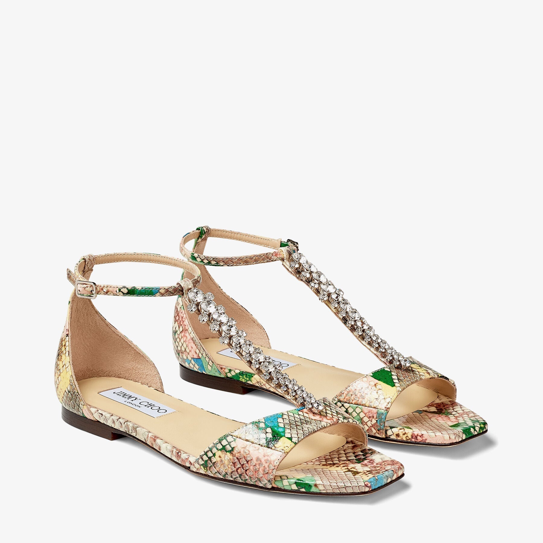 Sandales plates Bella en cuir - Sunrise Mi& Crystal