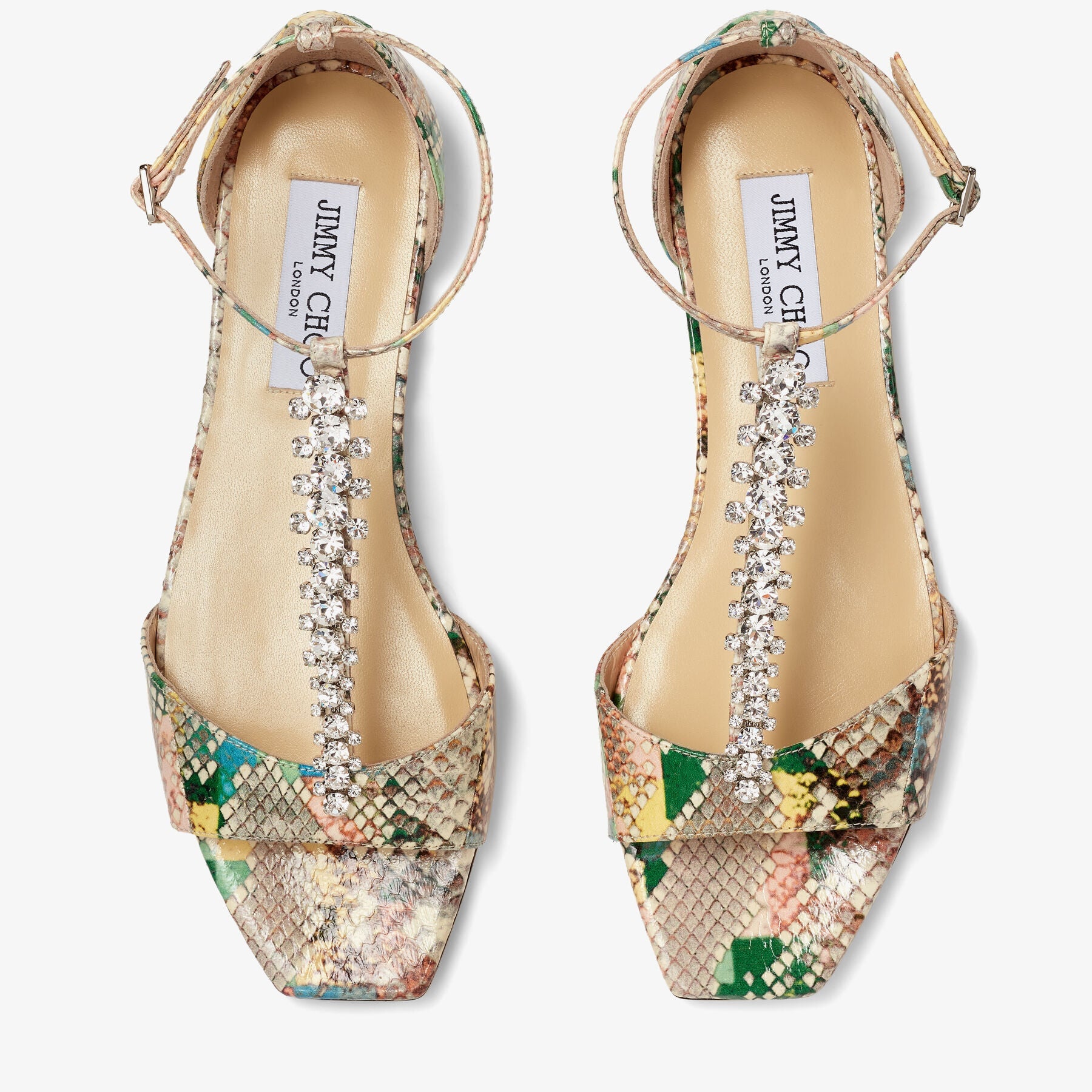 Sandales plates Bella en cuir - Sunrise Mi& Crystal