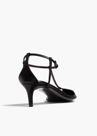 Black Bella Sandal In Black Leather - Black