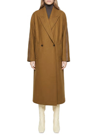 Manteau Bella long oversize en laine - Khaki