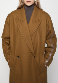 Manteau Bella long oversize en laine - Khaki