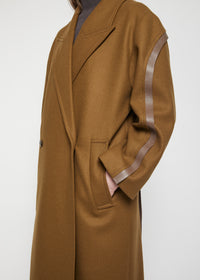 Manteau Bella long oversize en laine - Khaki