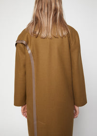 Manteau Bella long oversize en laine - Khaki