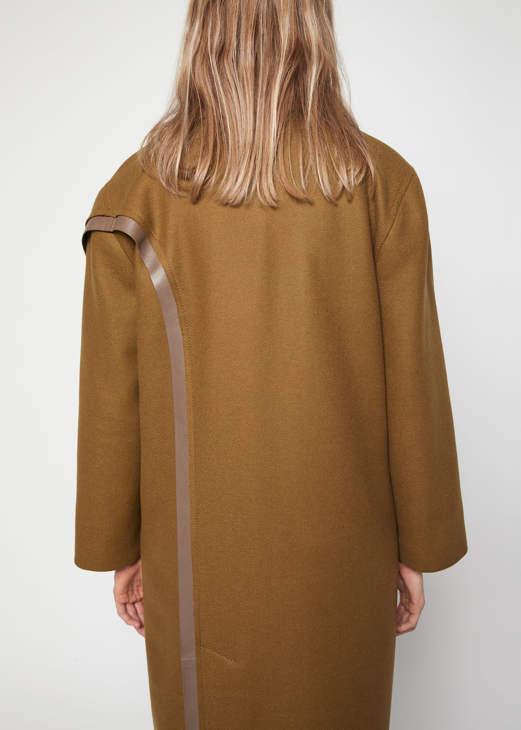 Manteau Bella long oversize en laine - Khaki