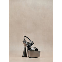 Belle 150 leather sandals - Silver
