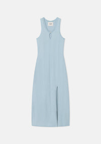 Belle long dress in wool - Ice Blue