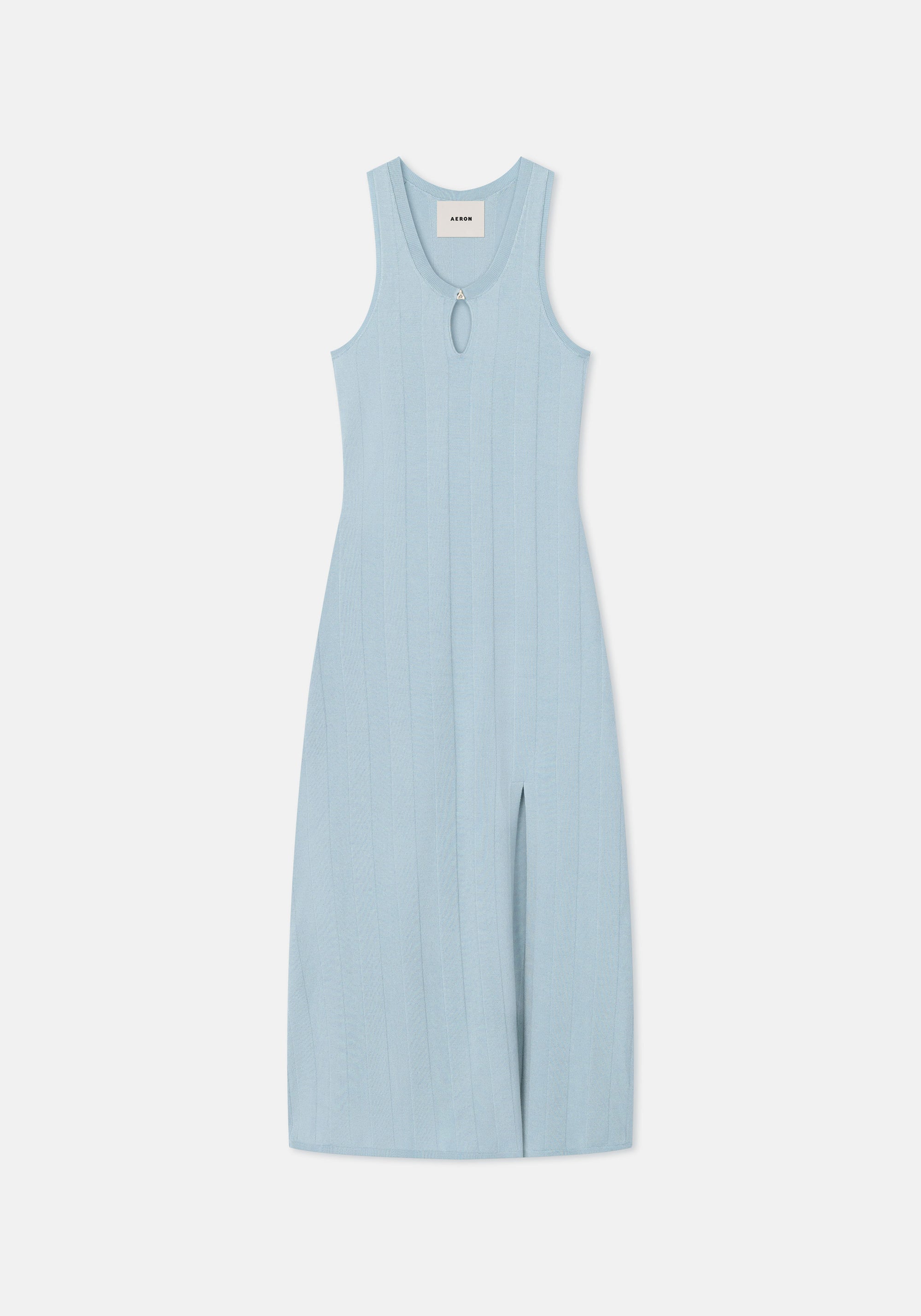 Belle long dress in wool - Ice Blue