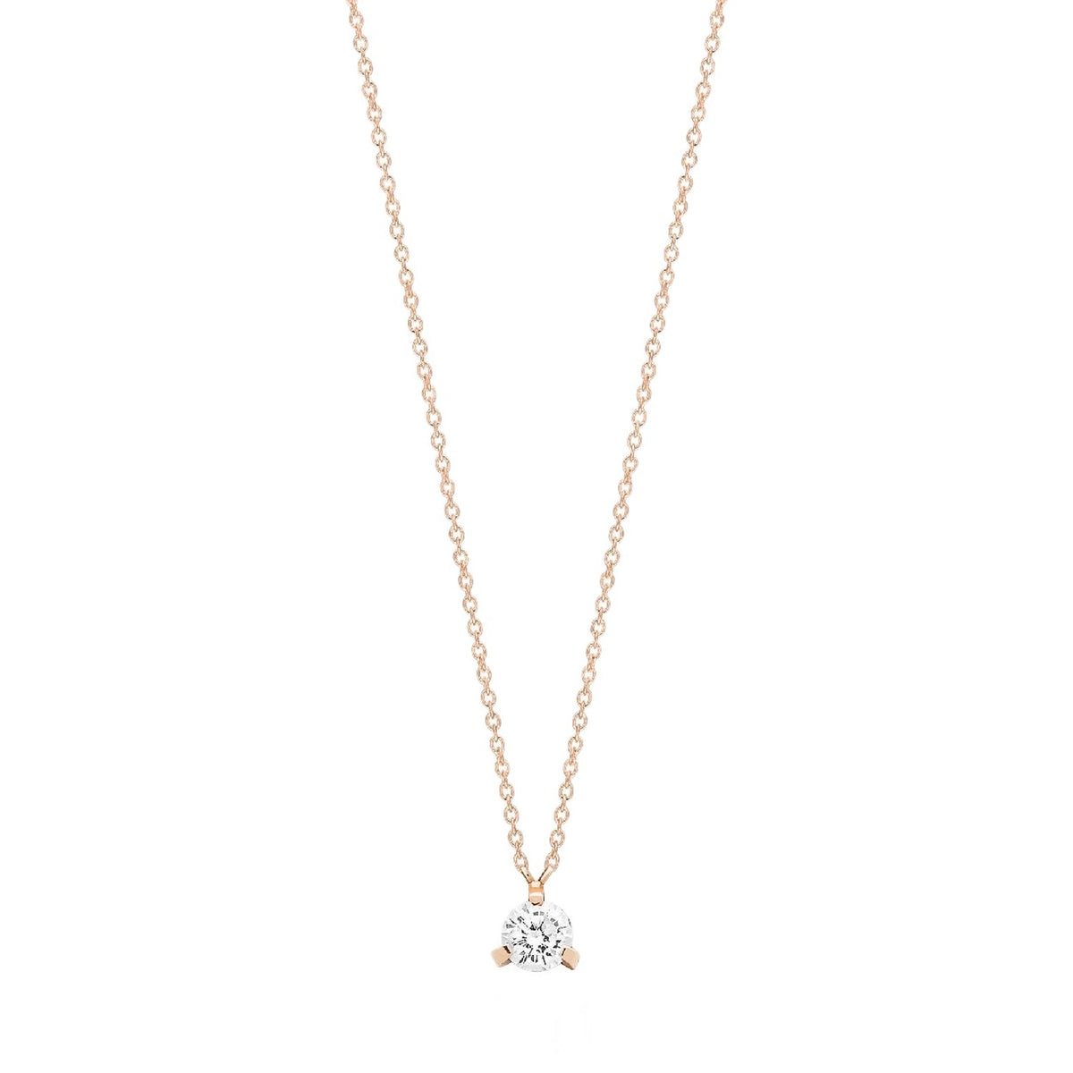 Collier Maria en or rose 18 carats et diamant  - Blanc