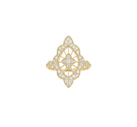 "Belle Époque" ring in 18K yellow gold set with diamonds - Yellow gold