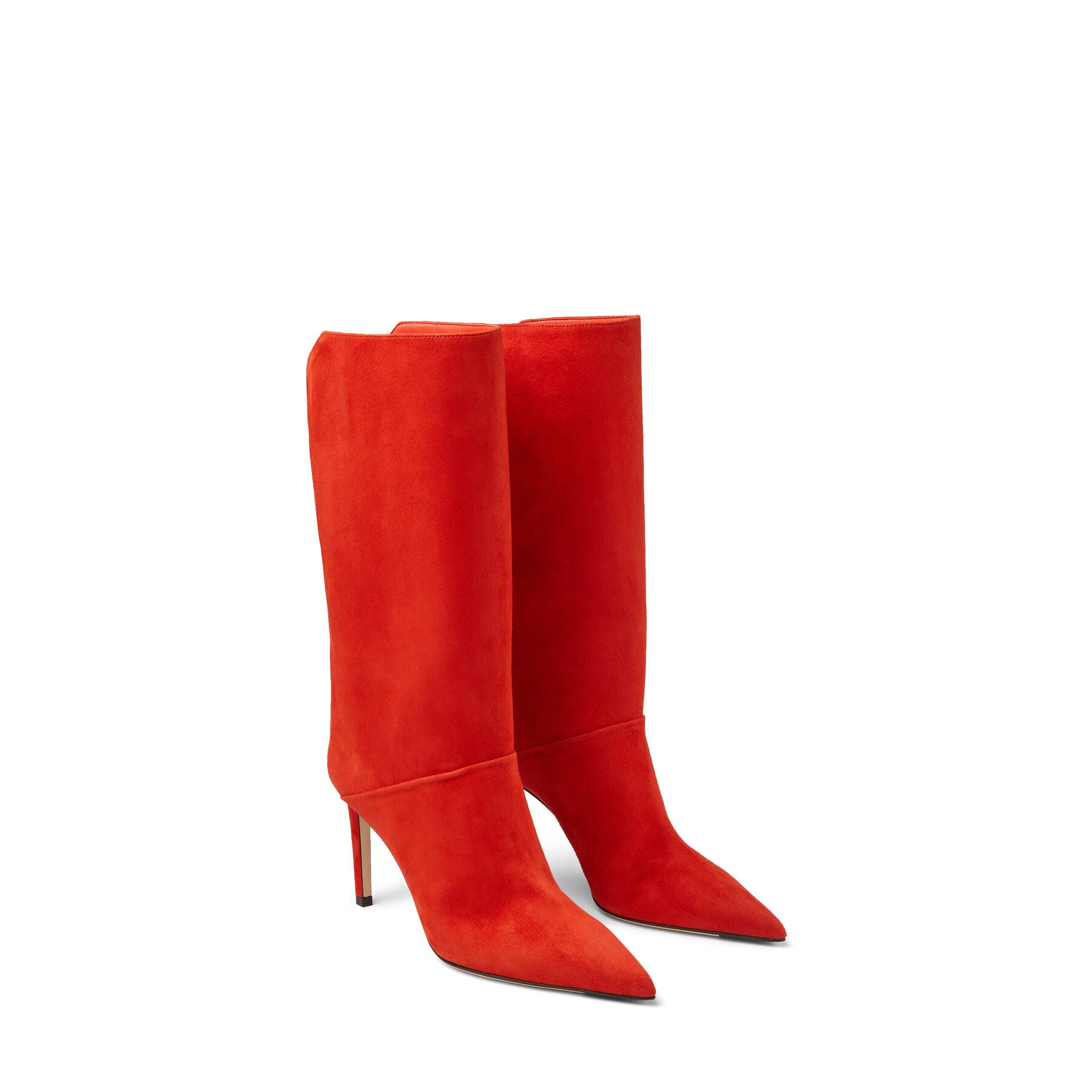 Bottes Beren hautes 85 en daim doux - Mandarin Red