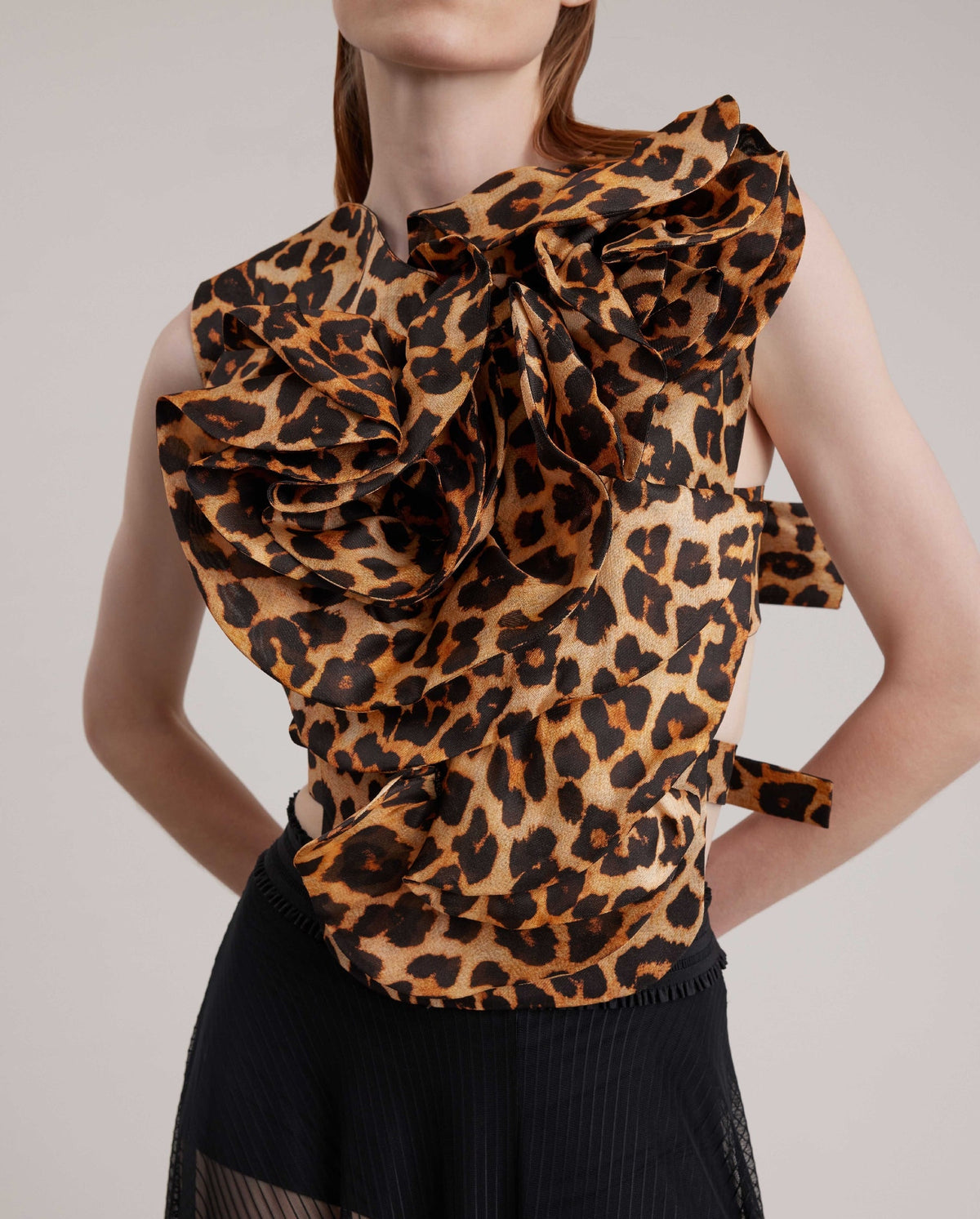 Top Berengaria en soie - Black