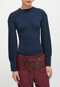 Pull Berlain à manches longues avec détails aux poignets - Turquoise