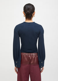 Pull Berlain à manches longues avec détails aux poignets - Turquoise