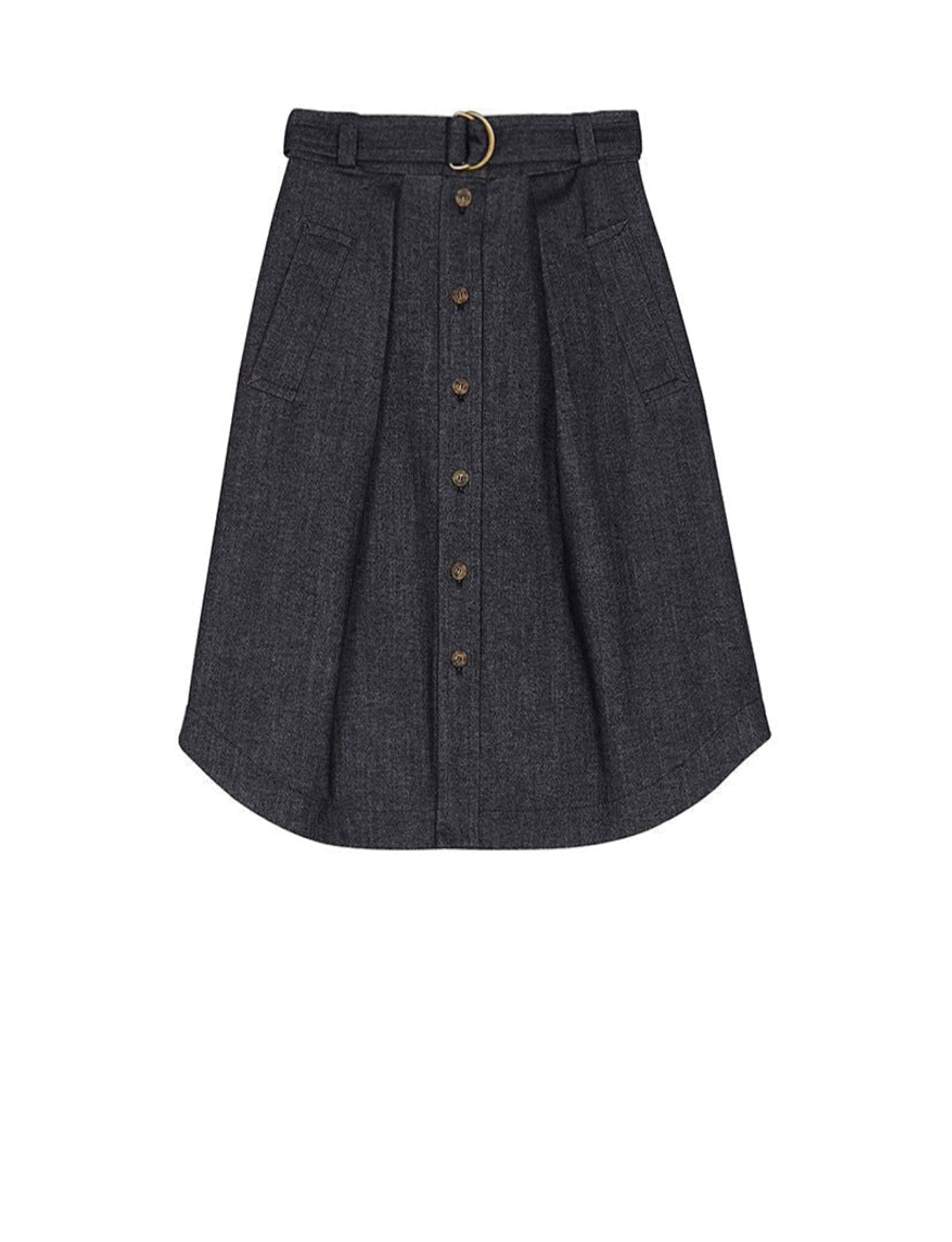 1qty RELIQUAT 65€ 0%  / Jupe ceinturée Bernie - Blue Denim