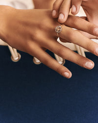 Bettina ring in yellow gold and silver with diamond - Diamond