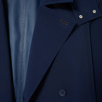 Manteau long à capuche en piqué - Marine