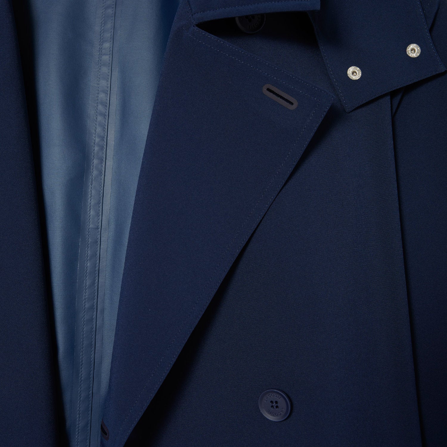 Manteau long à capuche en piqué - Marine