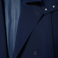 Manteau long à capuche en piqué - Marine