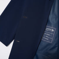 Manteau long à capuche en piqué - Marine