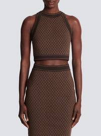 Top en jacquard mini monogramme - Marron & Marron Foncé