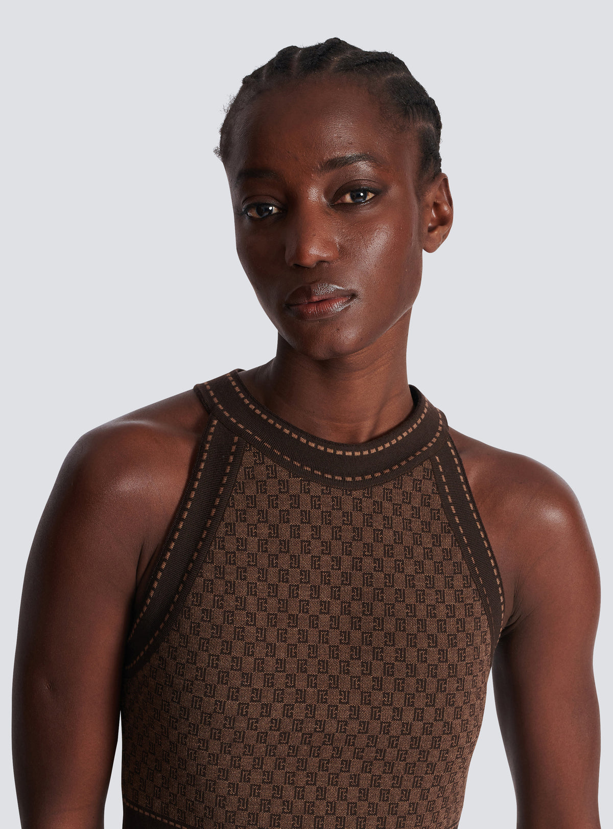 Top en jacquard mini monogramme - Marron & Marron Foncé