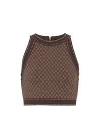 Top en jacquard mini monogramme - Marron & Marron Foncé