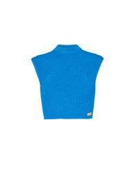 Top en maille côtelée - Bleu