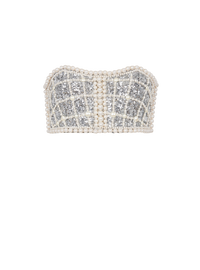 Haut bustier brodé - Argent & Perle