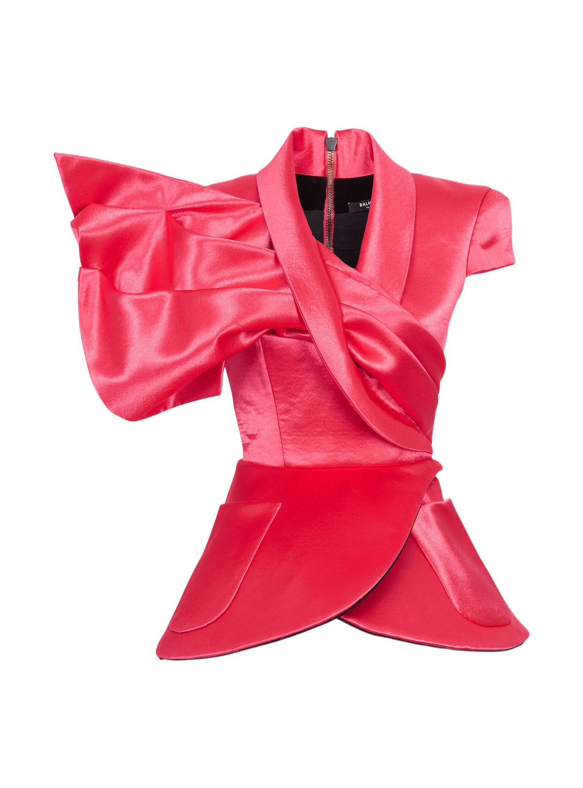 Draped peplum top - Vivid Fuchsia