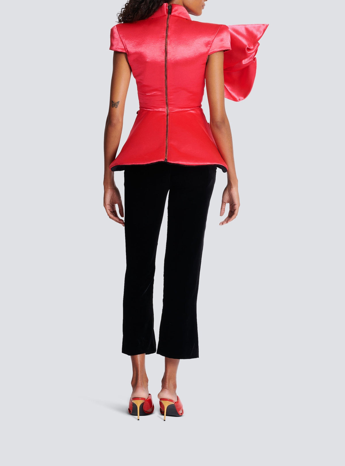 Draped peplum top - Vivid Fuchsia