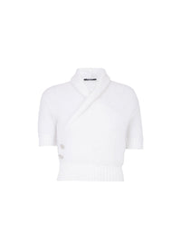 Wrap wool sweater - White