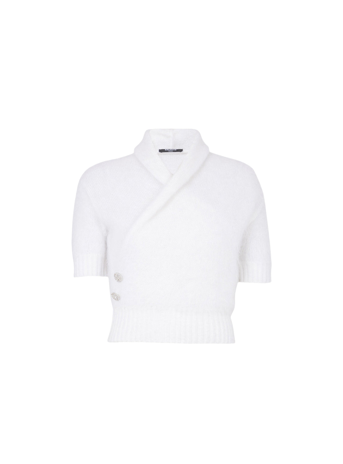 Wrap wool sweater - White