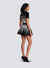 Top court brodé - Noir & Cristal