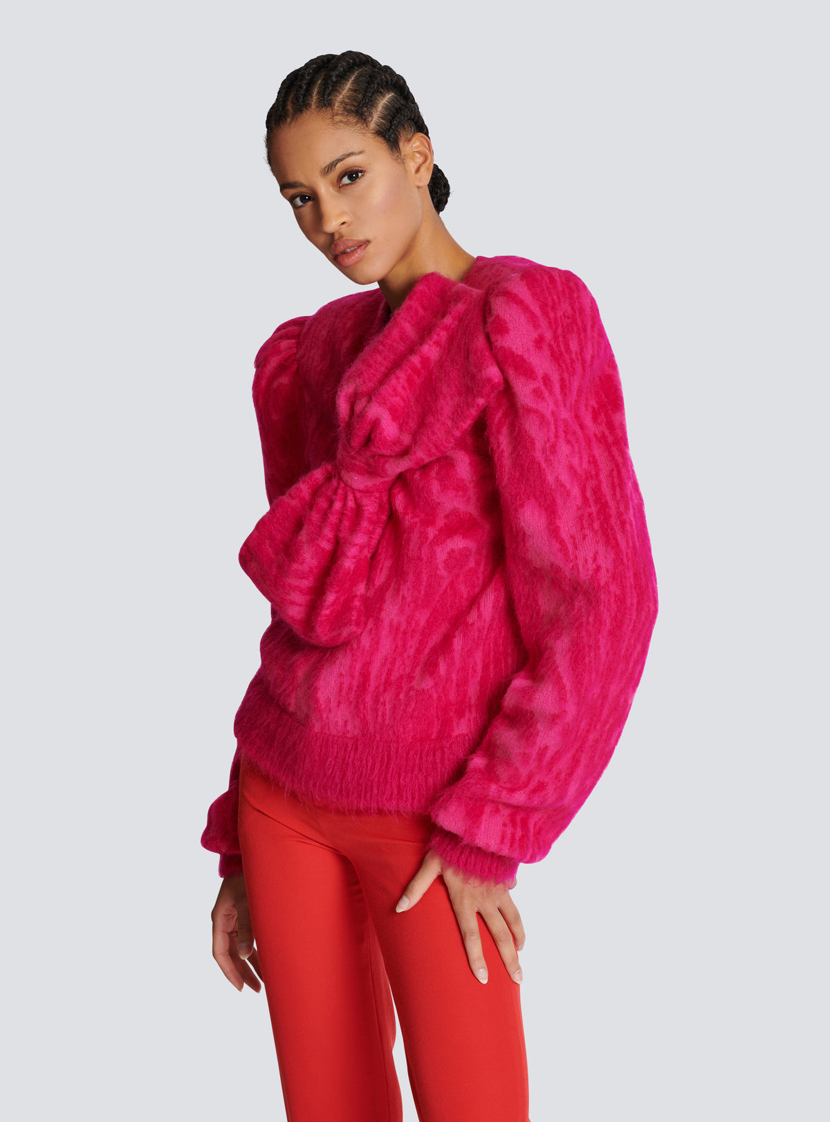 Pull en mohair brossé - Fuchsia