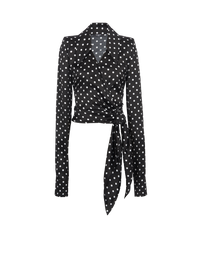 Chemise courte à pois et nouée - Noir & Blanc